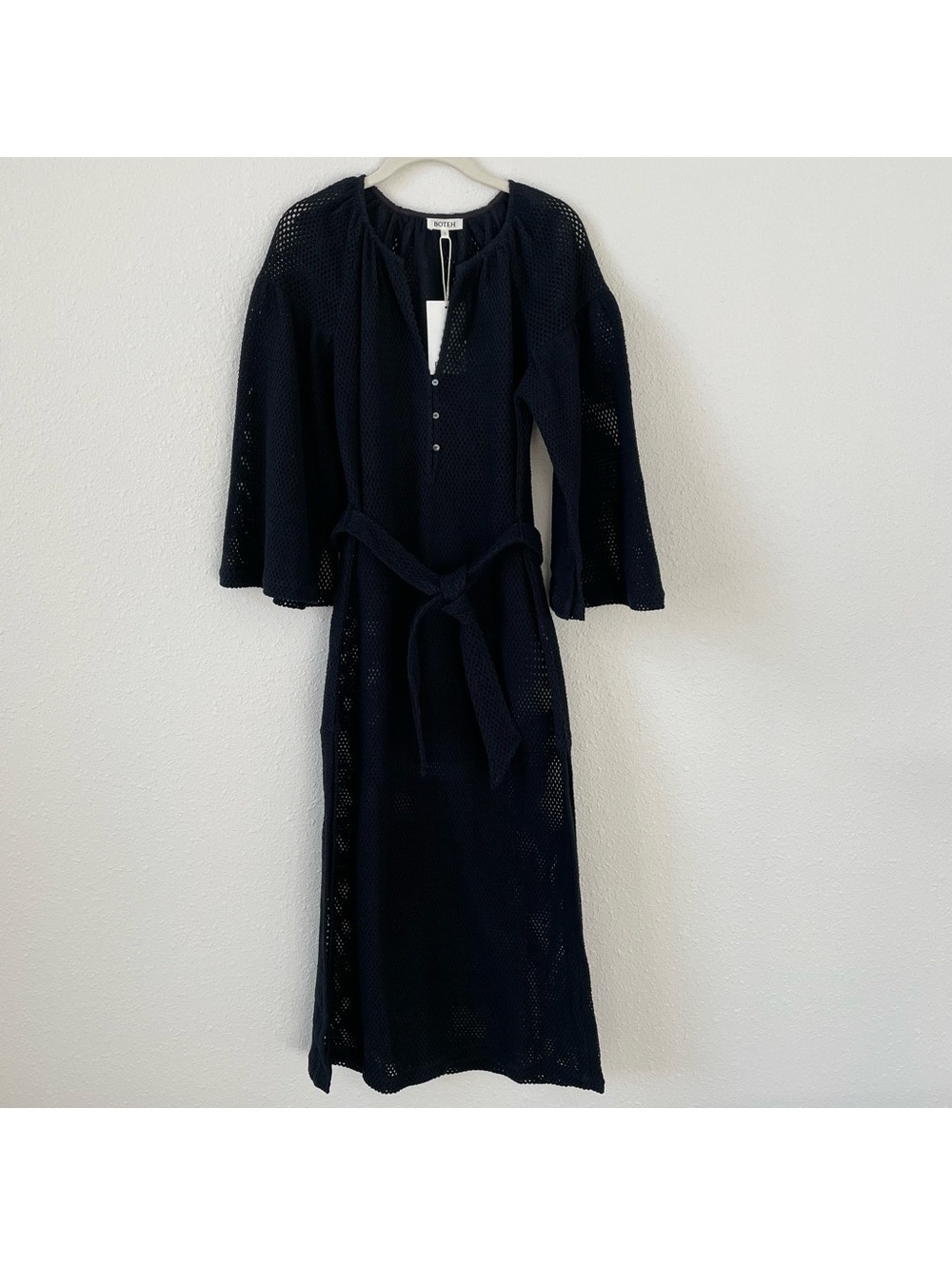 Boteh Citrine Net Maxi Smock Dress Black Size 1 US 4 Beach Vacation Luxury Swim